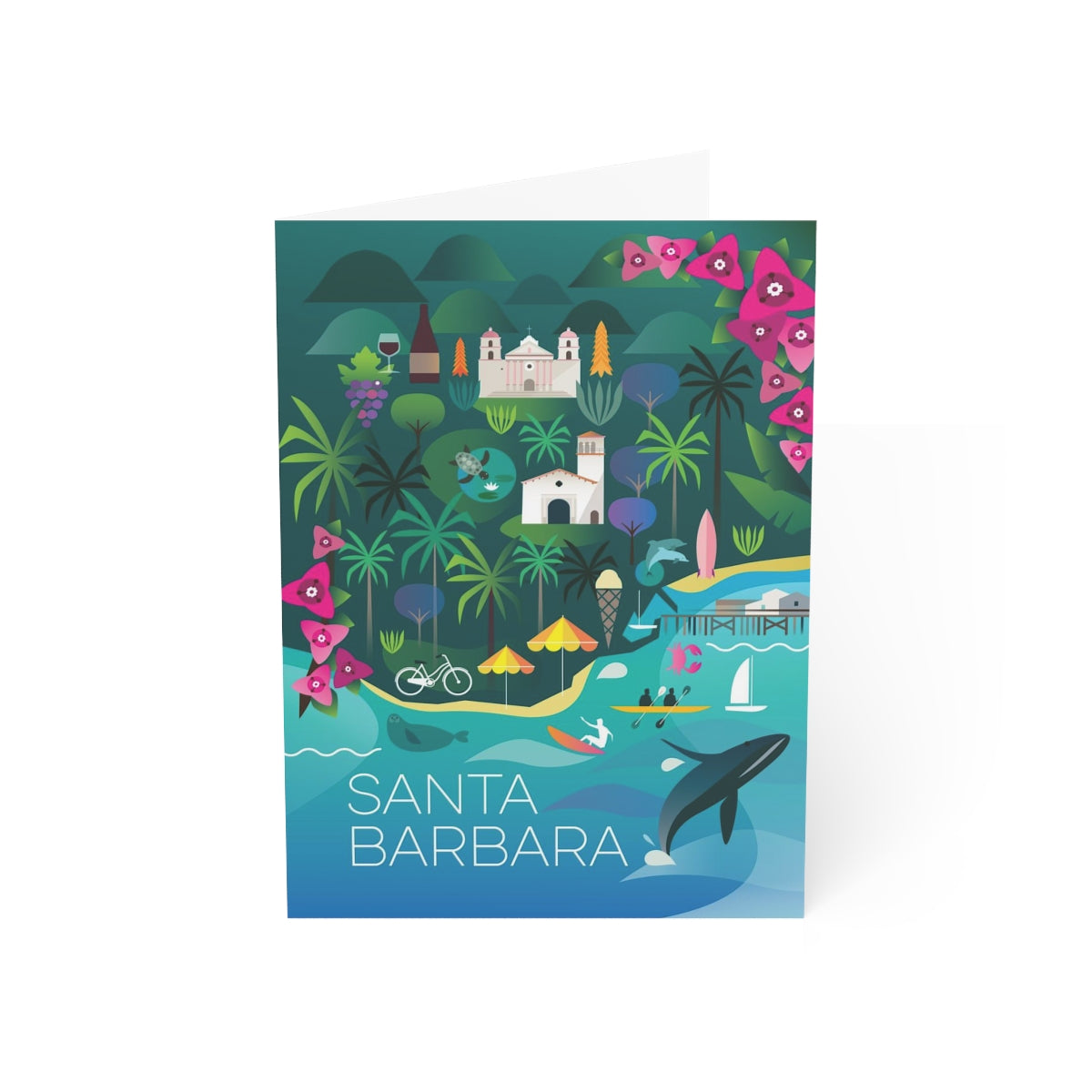 Santa Barbara Folded Matte Notecards + Envelopes (10pcs)
