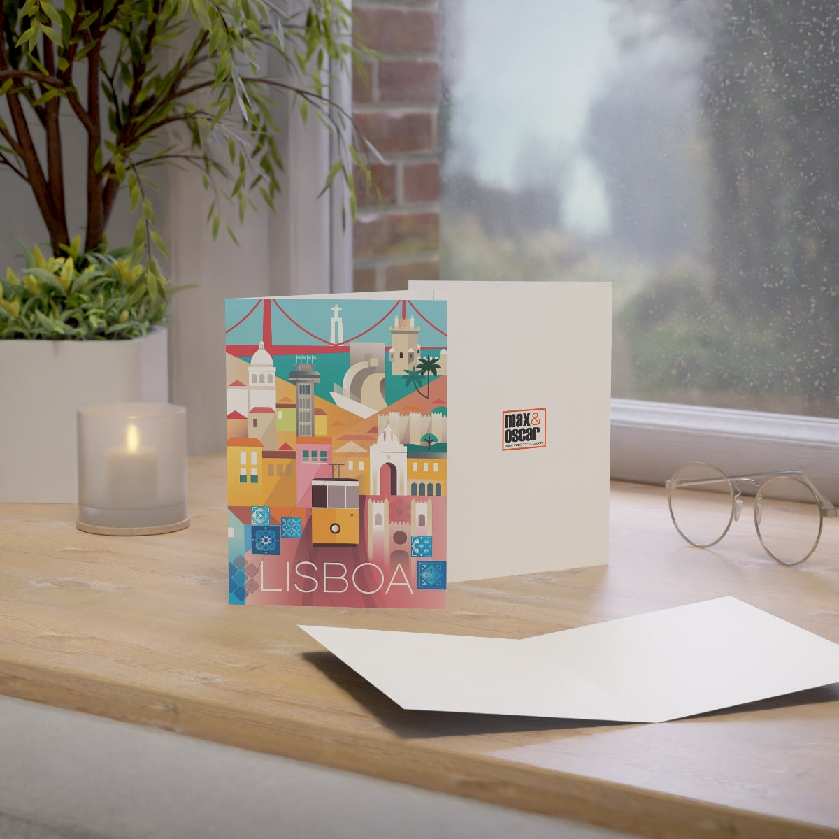 Lisbon Folded Matte Notecards + Envelopes (10pcs)