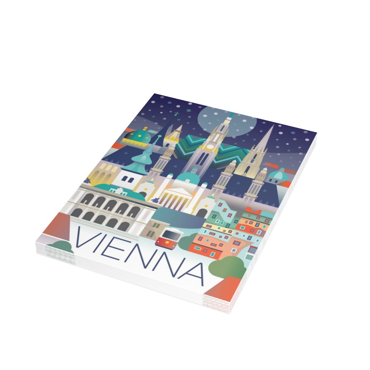 Vienna Folded Matte Notecards + Envelopes (10pcs)