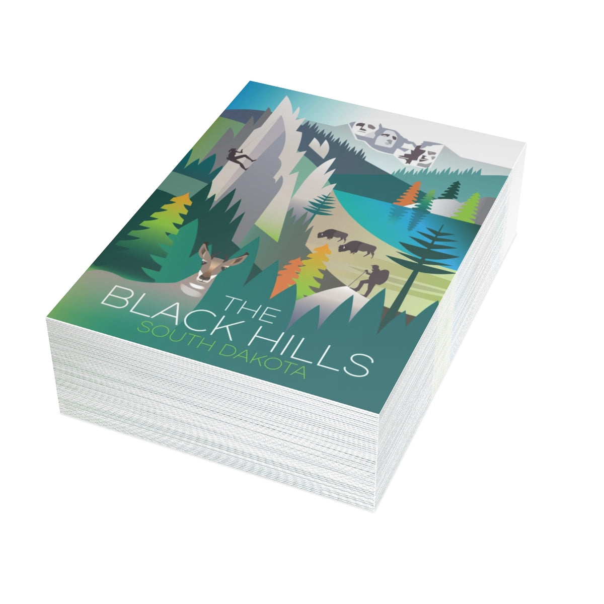 The Black Hills Folded Matte Notecards + Envelopes (10pcs)