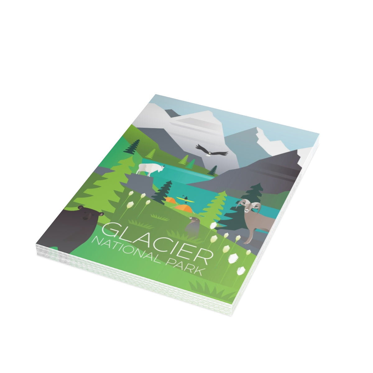 Glacier National Park Folded Matte Notecards + Envelopes (10pcs)