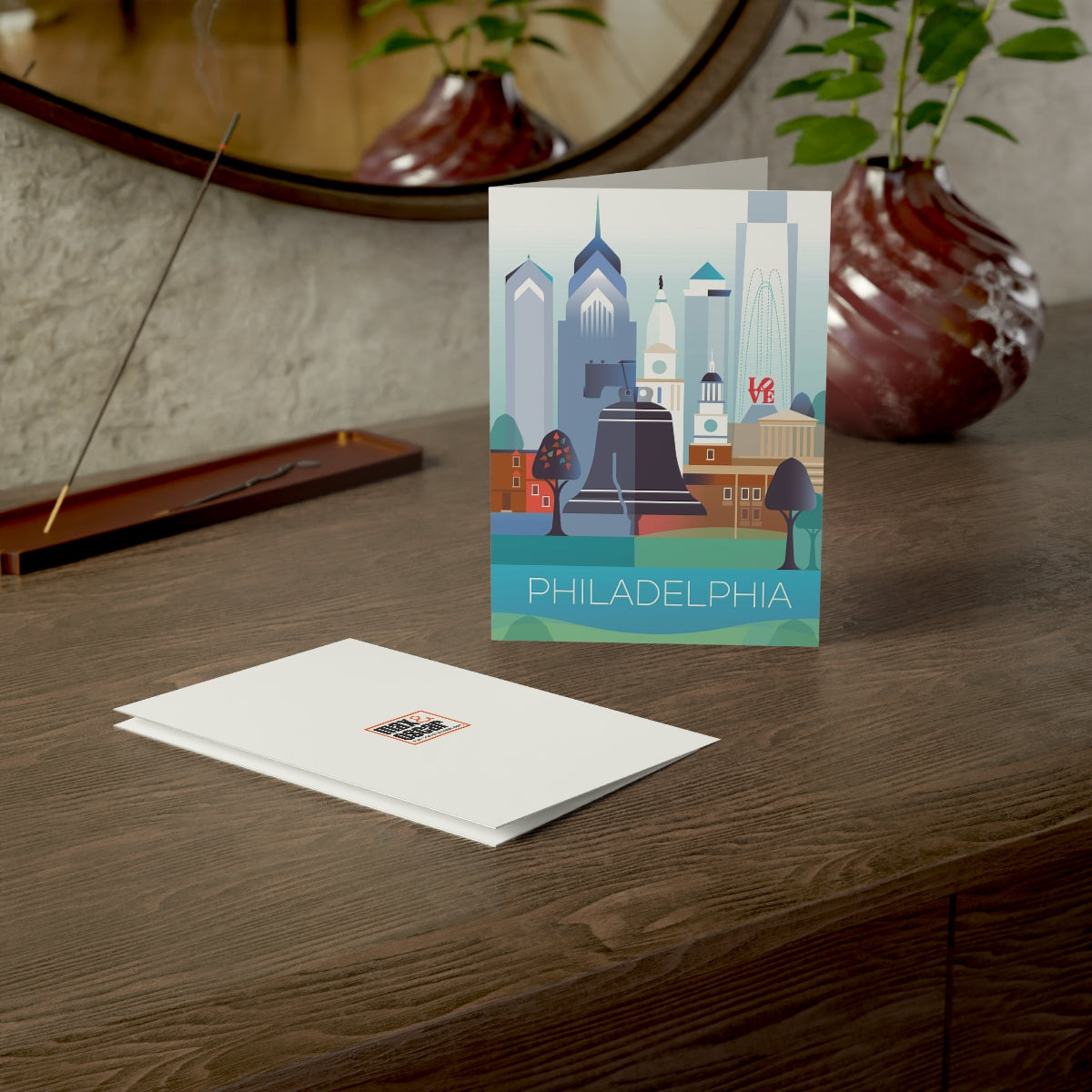 Philadelphia Folded Matte Notecards + Envelopes (10pcs)