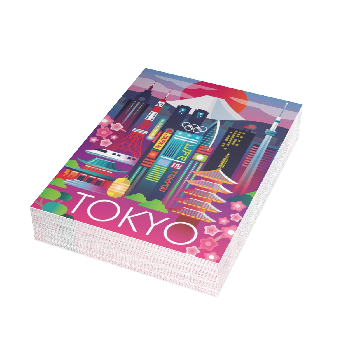 Tokyo Folded Matte Notecards + Envelopes (10pcs)