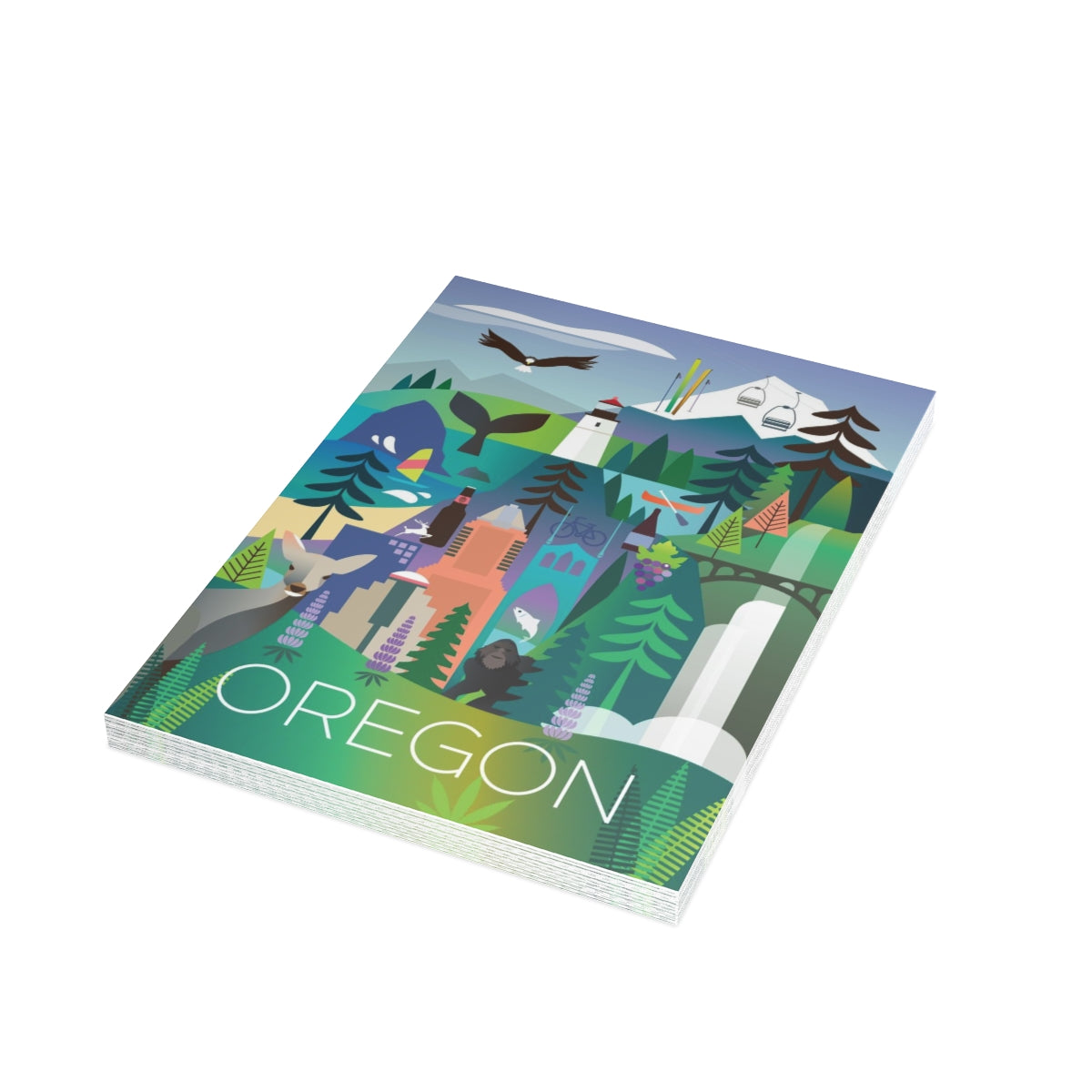 Oregon Folded Matte Notecards + Envelopes (10pcs)