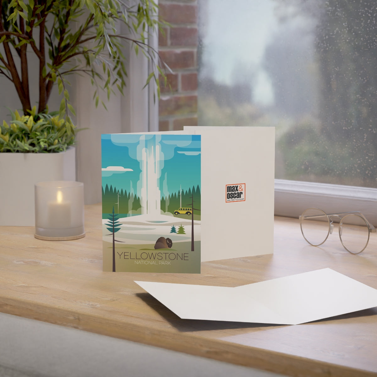 Yellowstone National Park, Old Faithful Folded Matte Notecards + Envelopes (10pcs)