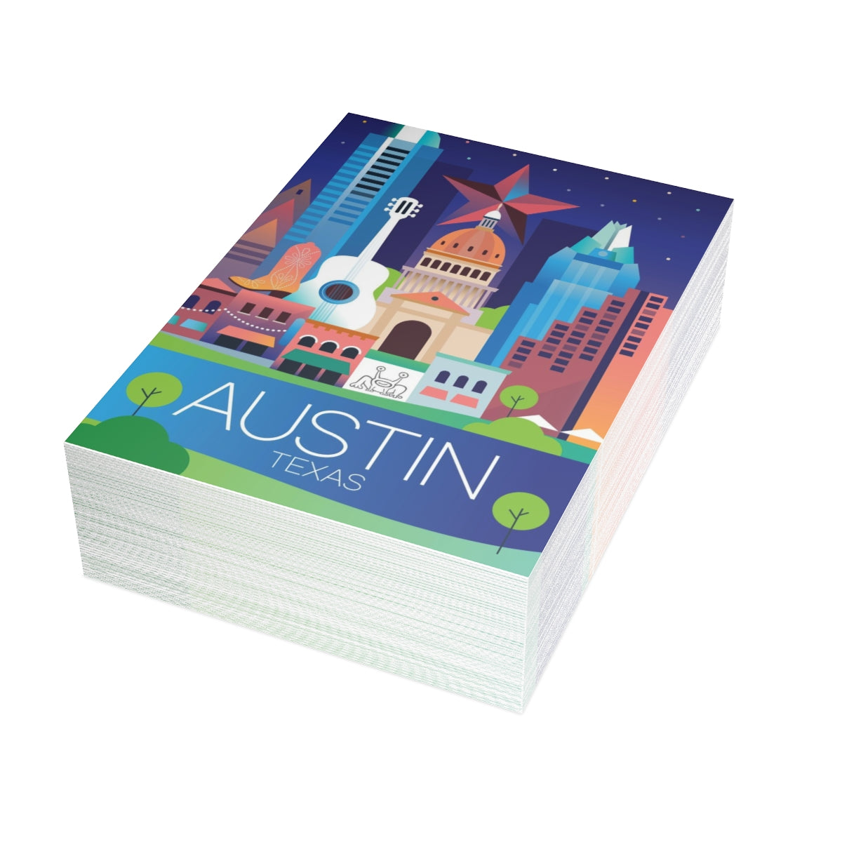 Austin Folded Matte Notecards + Envelopes (10pcs)