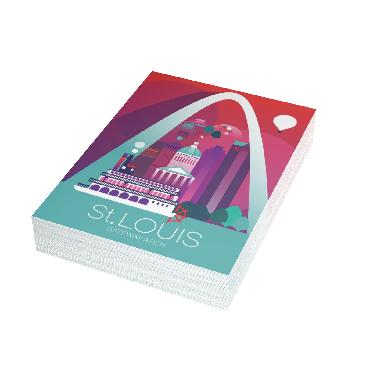 St Louis Folded Matte Notecards + Envelopes (10pcs)