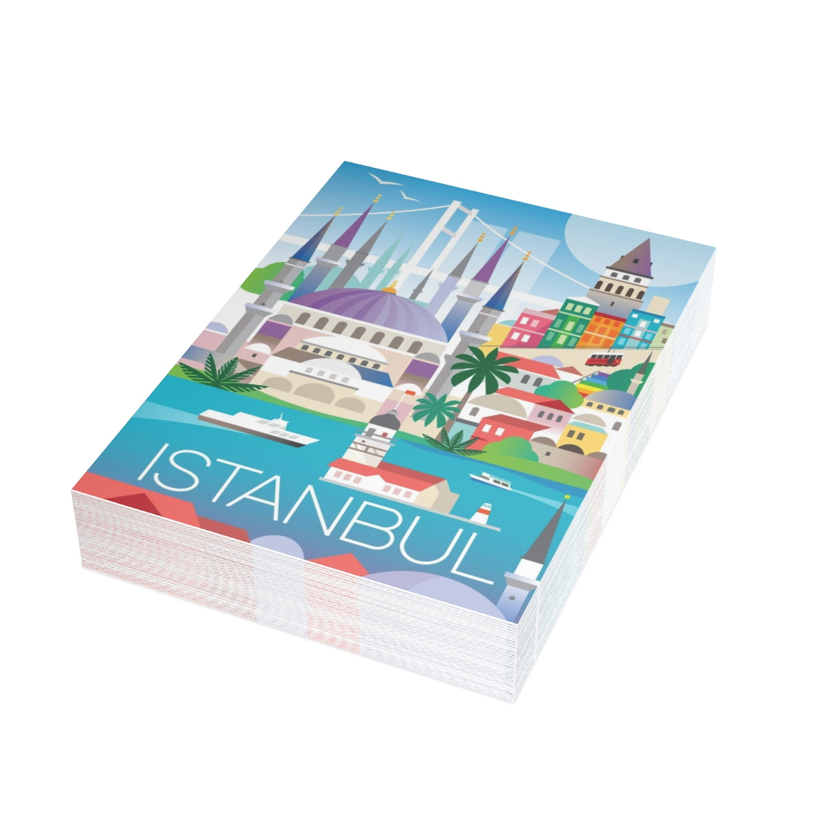 Istanbul Folded Matte Notecards + Envelopes (10pcs)