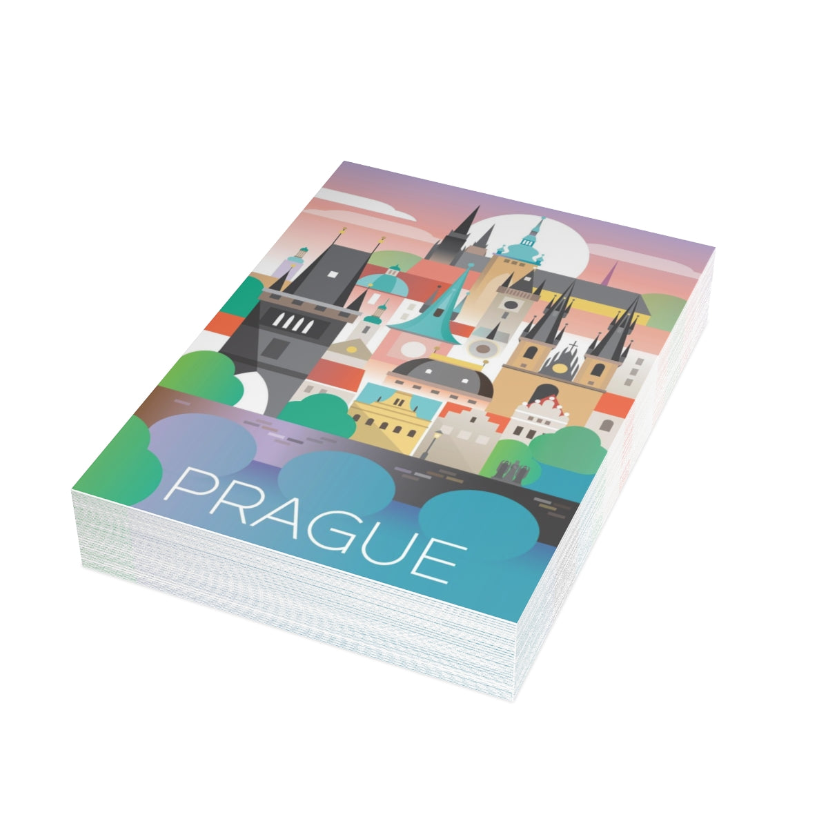 Prague Folded Matte Notecards + Envelopes (10pcs)