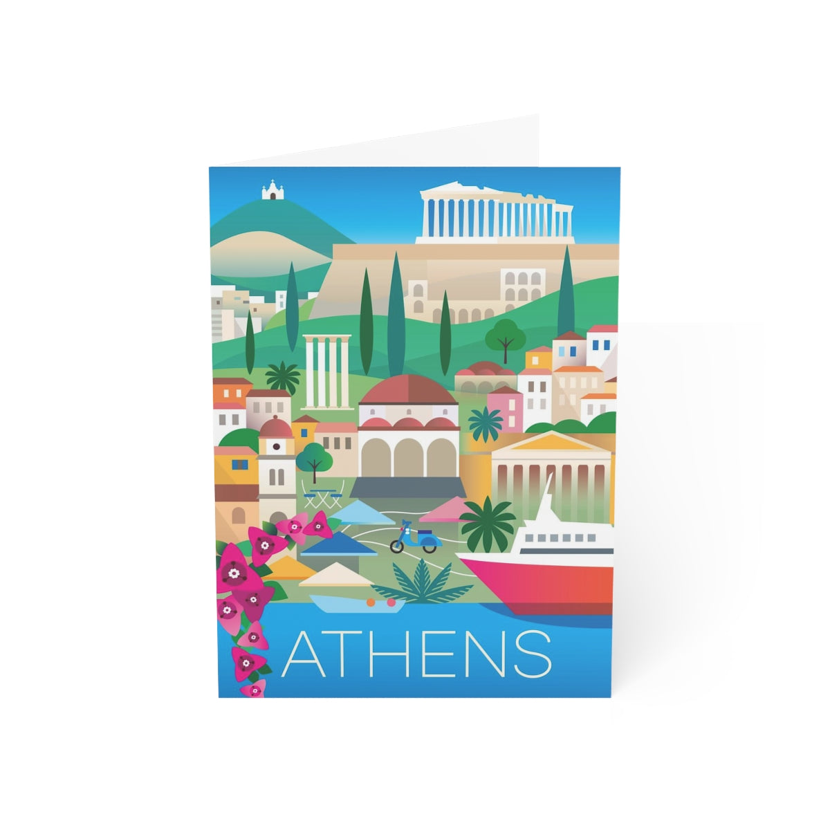Athens Folded Matte Notecards + Envelopes (10pcs)