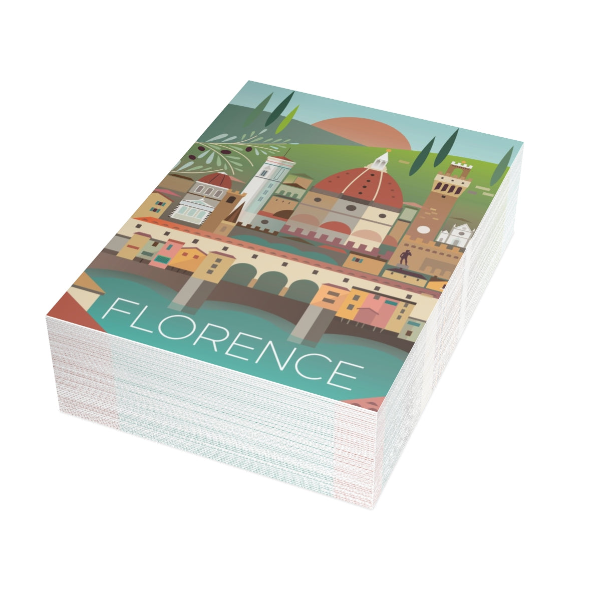 Florence Folded Matte Notecards + Envelopes (10pcs)