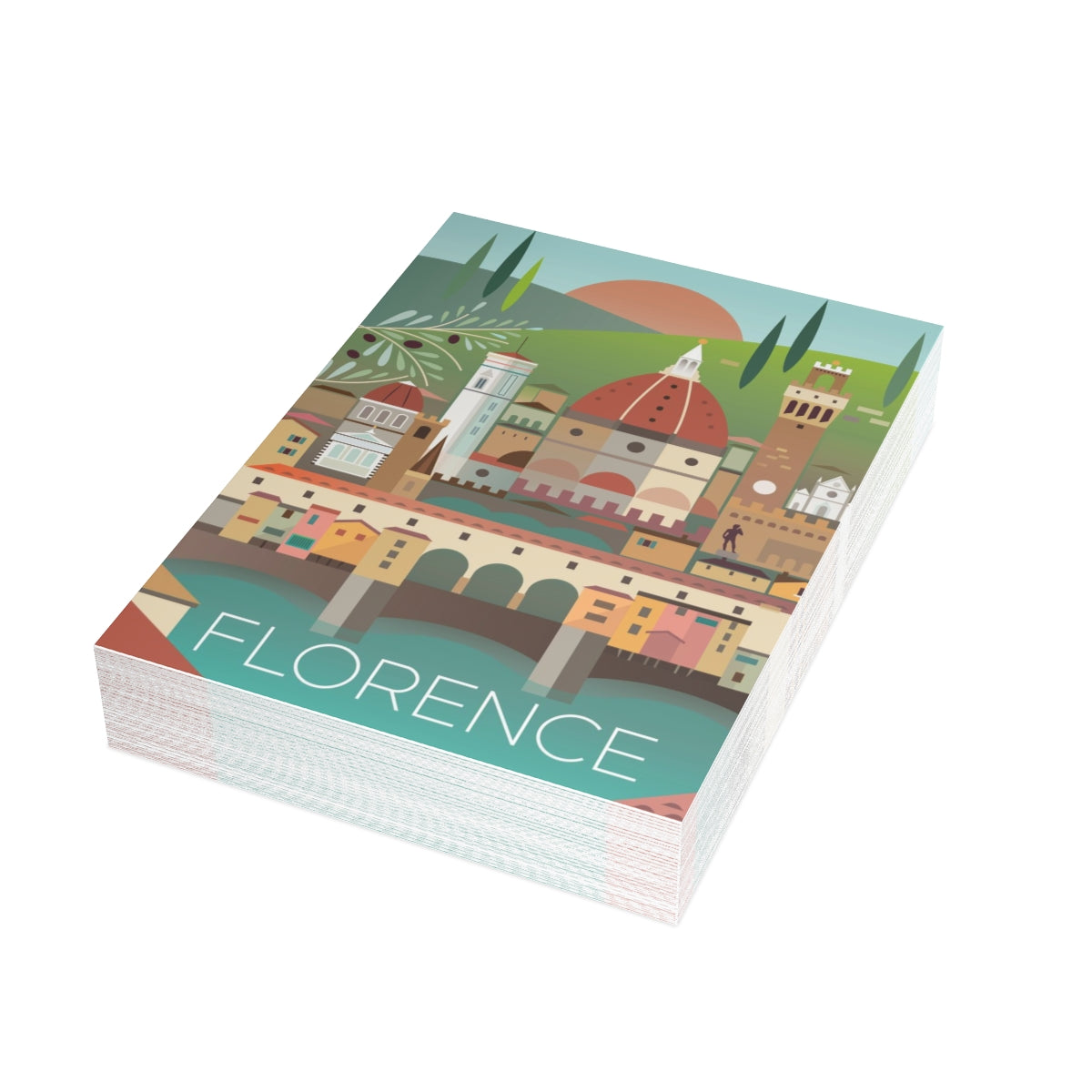 Florence Folded Matte Notecards + Envelopes (10pcs)
