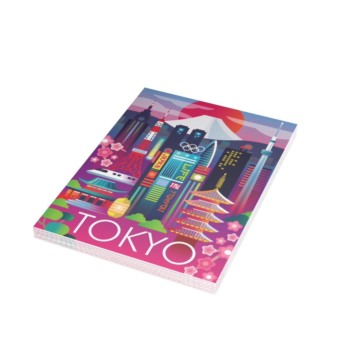 Tokyo Folded Matte Notecards + Envelopes (10pcs)