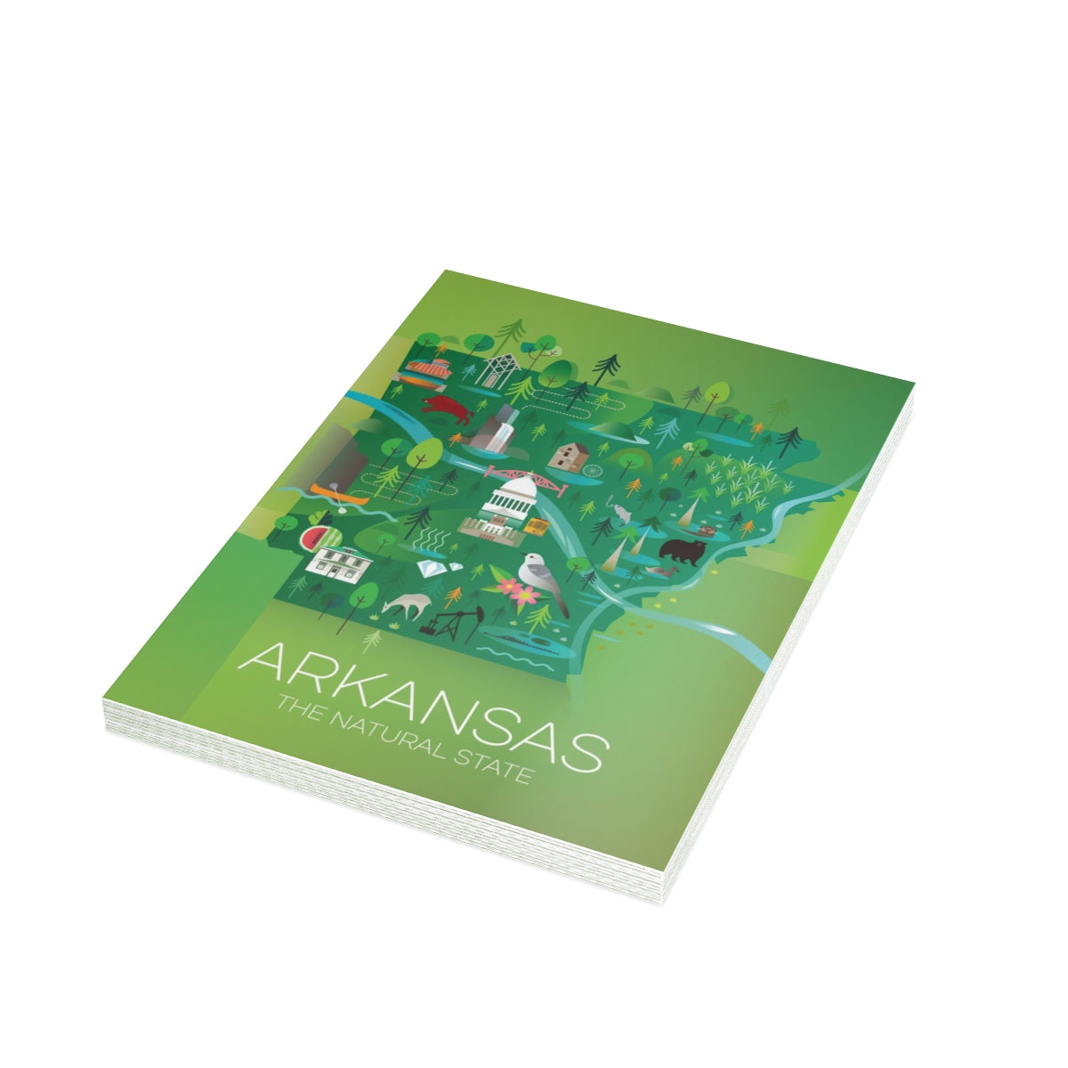 Arkansas Folded Matte Notecards + Envelopes (10pcs)