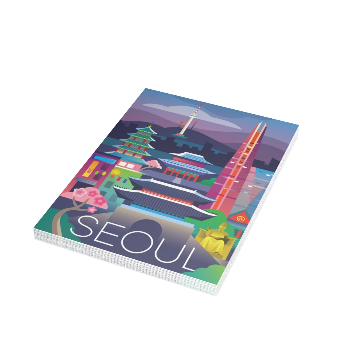 Seoul Folded Matte Notecards + Envelopes (10pcs)