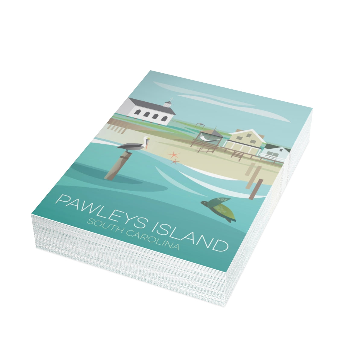 Pawleys Island Folded Matte Notecards + Envelopes (10pcs)