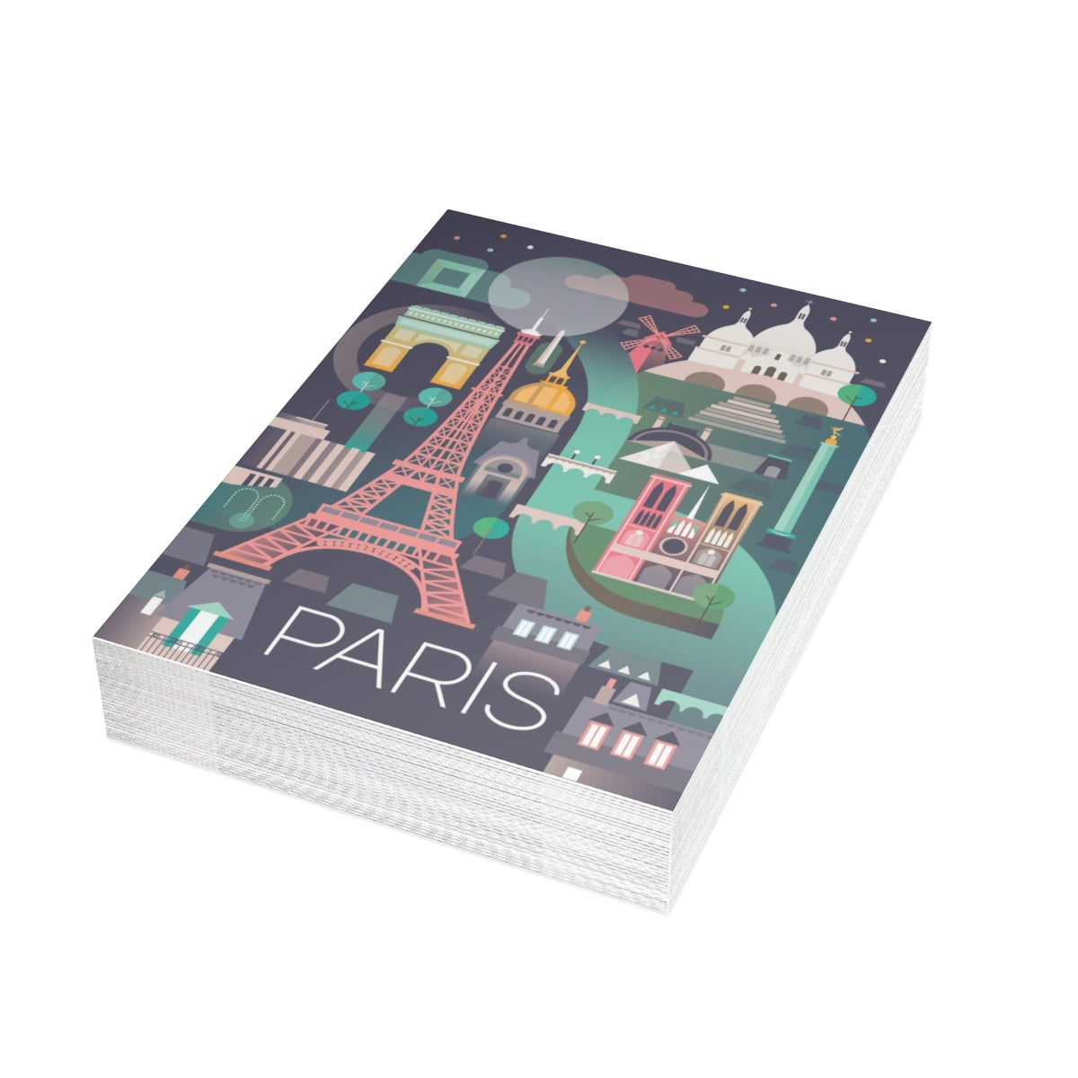 Paris Folded Matte Notecards + Envelopes (10pcs)