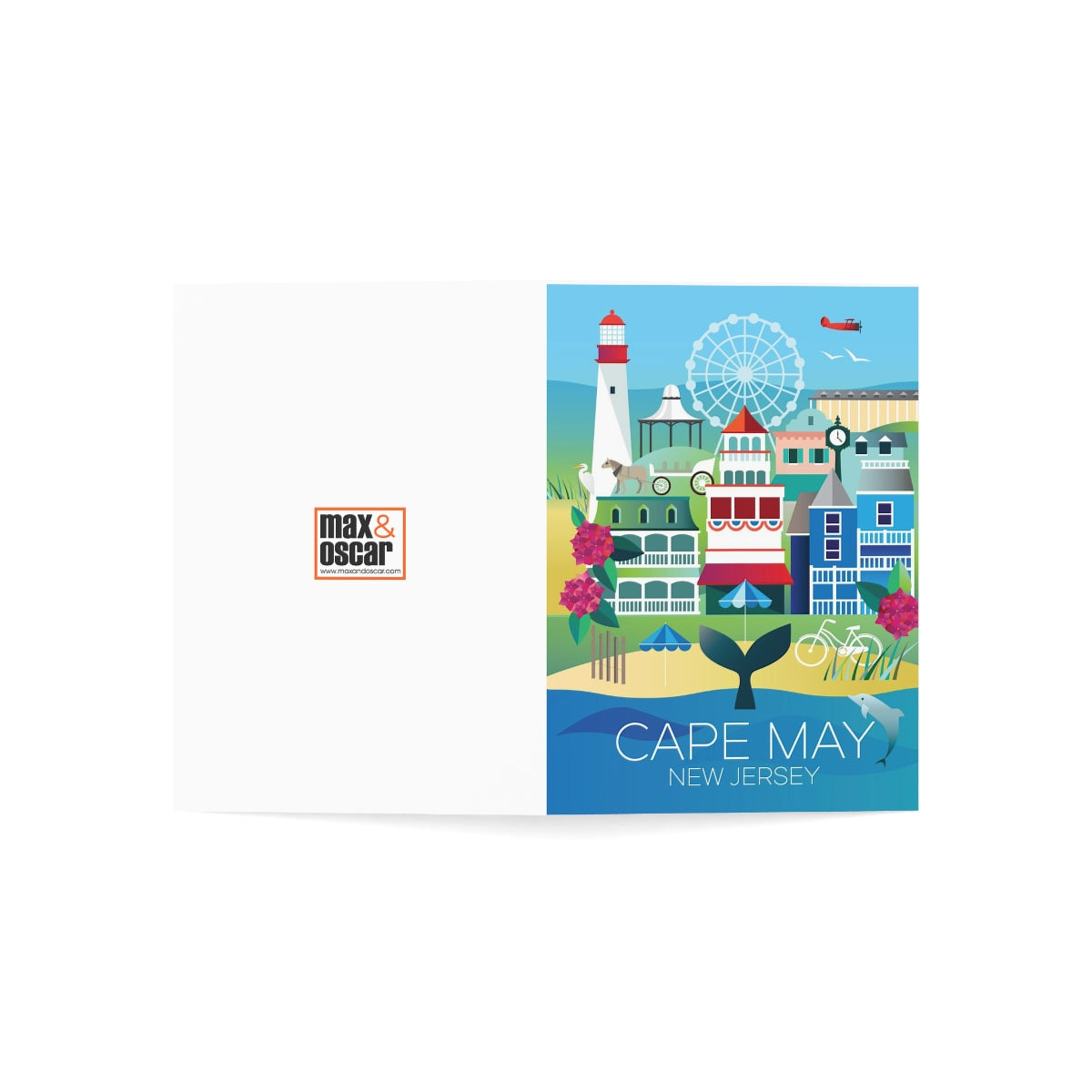 Cape May Folded Matte Notecards + Envelopes (10pcs)