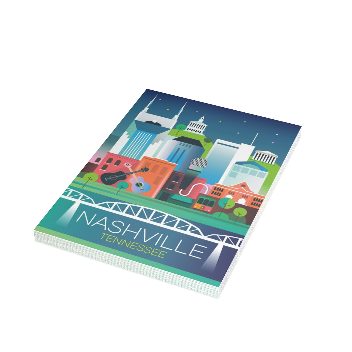 Nashville Folded Matte Notecards + Envelopes (10pcs)