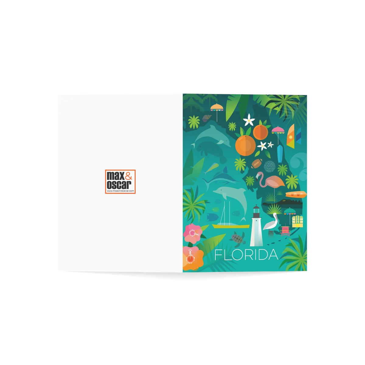 Florida Map Folded Matte Notecards + Envelopes (10pcs)