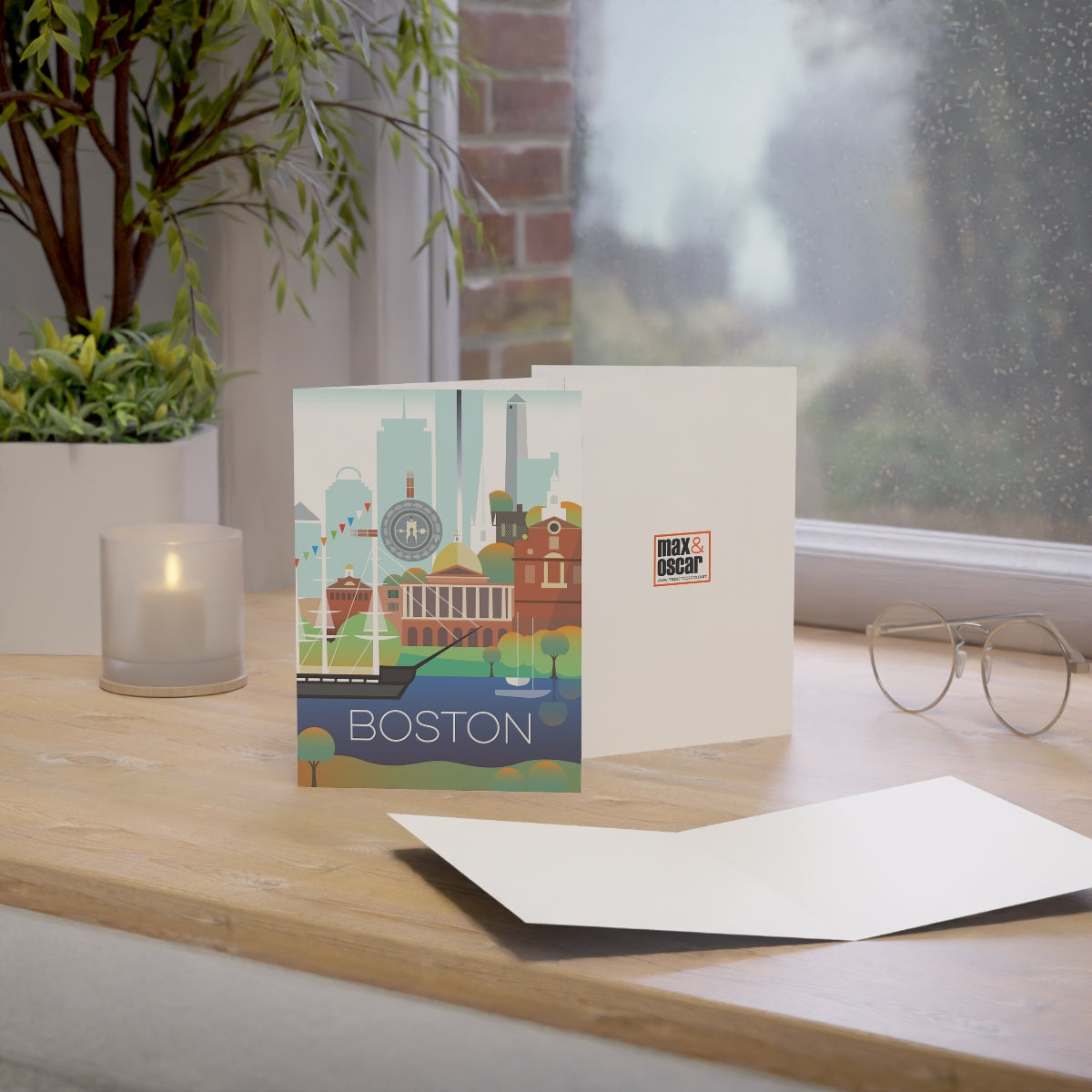 Boston Folded Matte Notecards + Envelopes (10pcs)