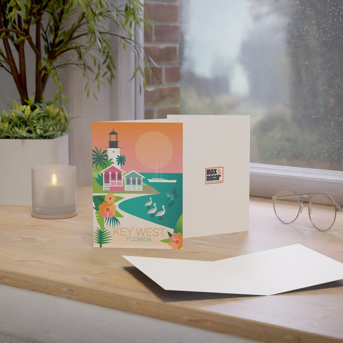 Key West Folded Matte Notecards + Envelopes (10pcs)