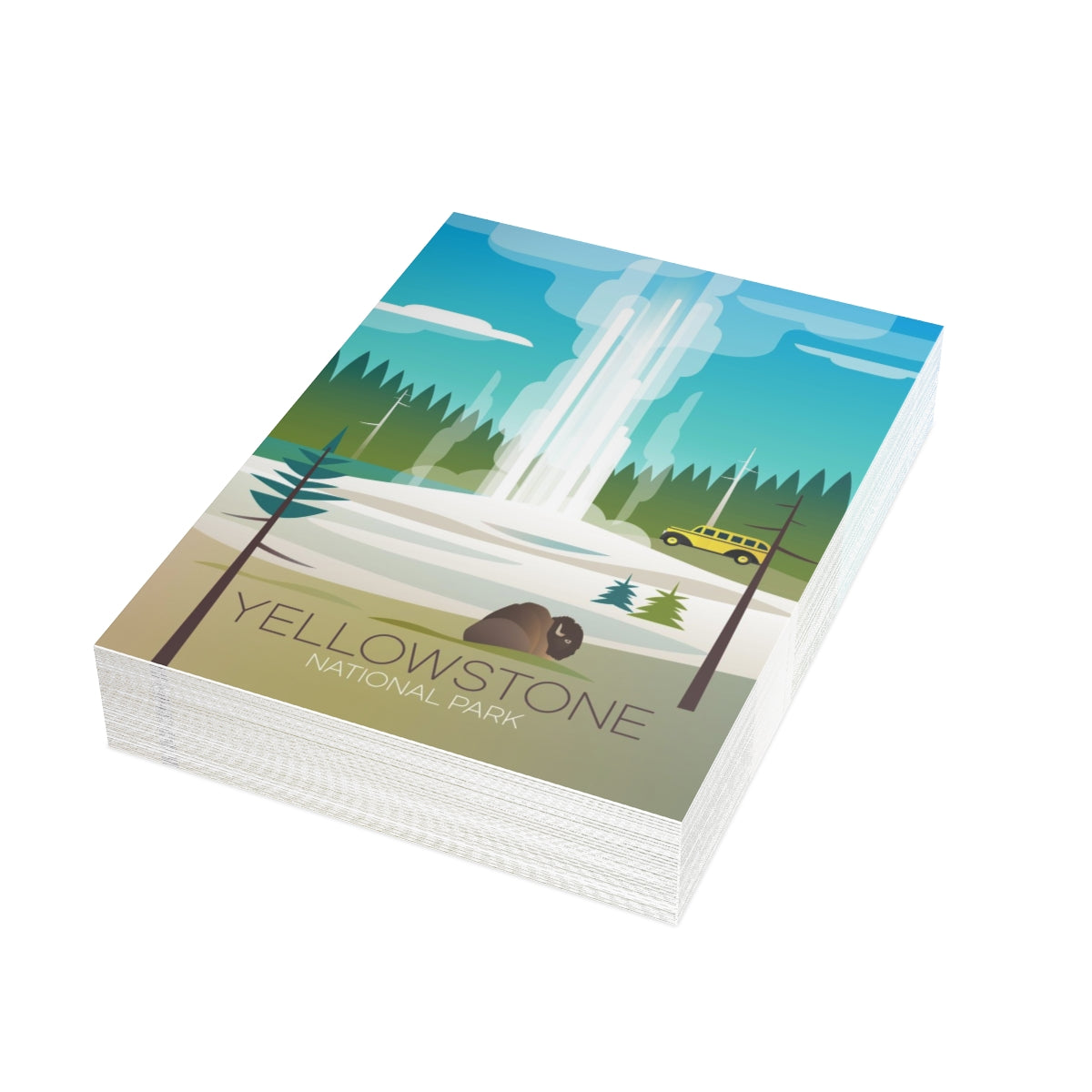 Yellowstone National Park, Old Faithful Folded Matte Notecards + Envelopes (10pcs)
