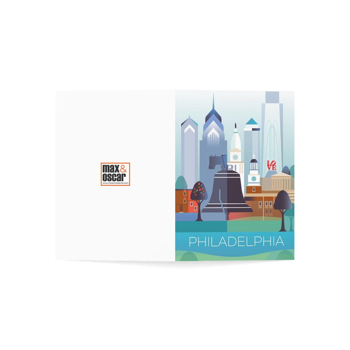 Philadelphia Folded Matte Notecards + Envelopes (10pcs)