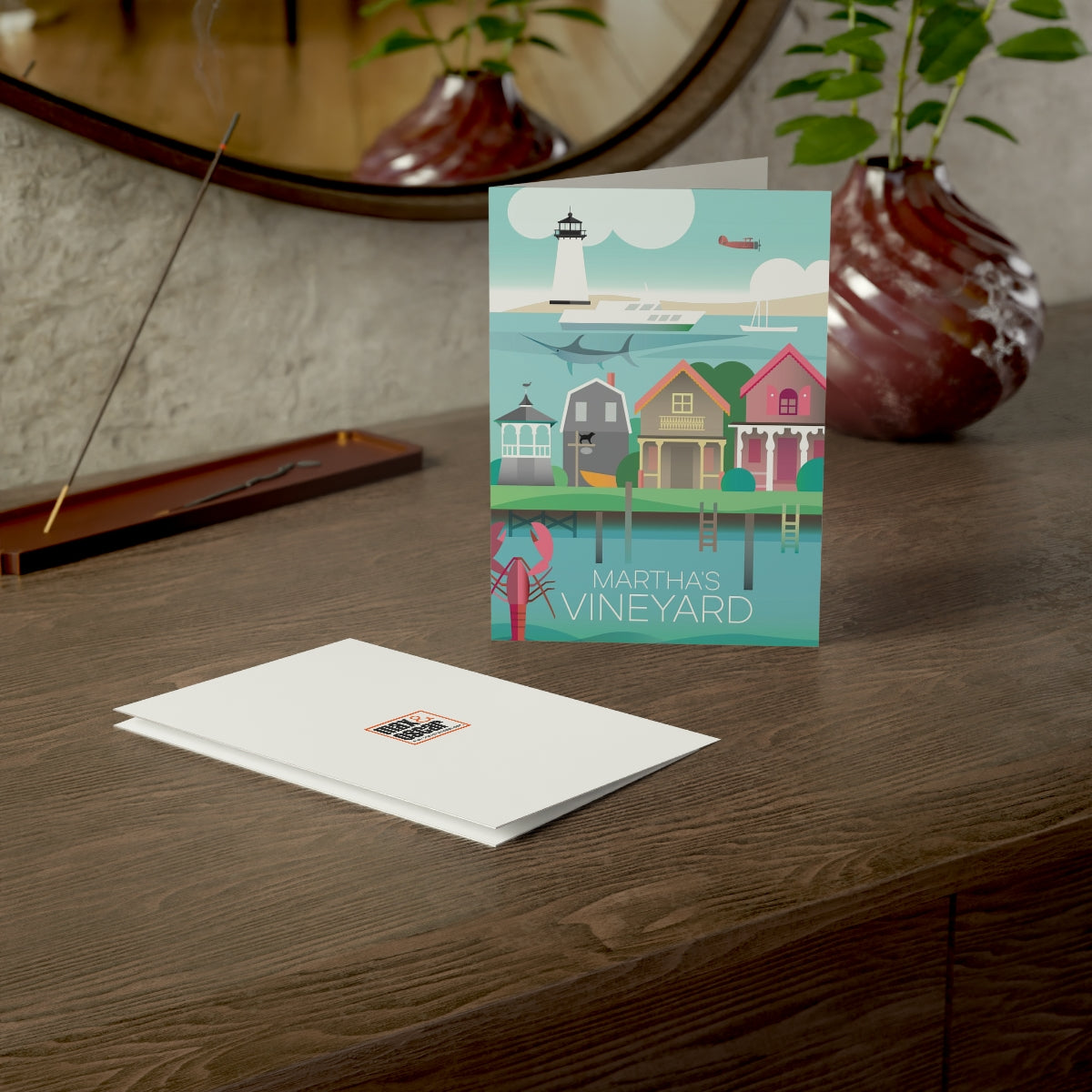 Martha's Vineyard Folded Matte Notecards + Envelopes (10pcs)