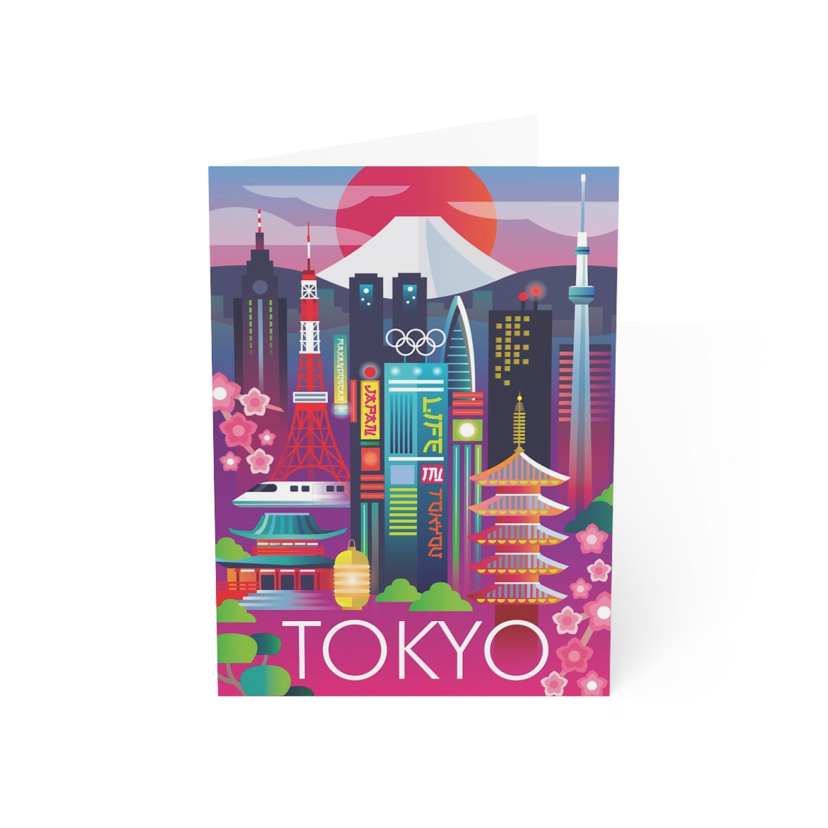 Tokyo Folded Matte Notecards + Envelopes (10pcs)