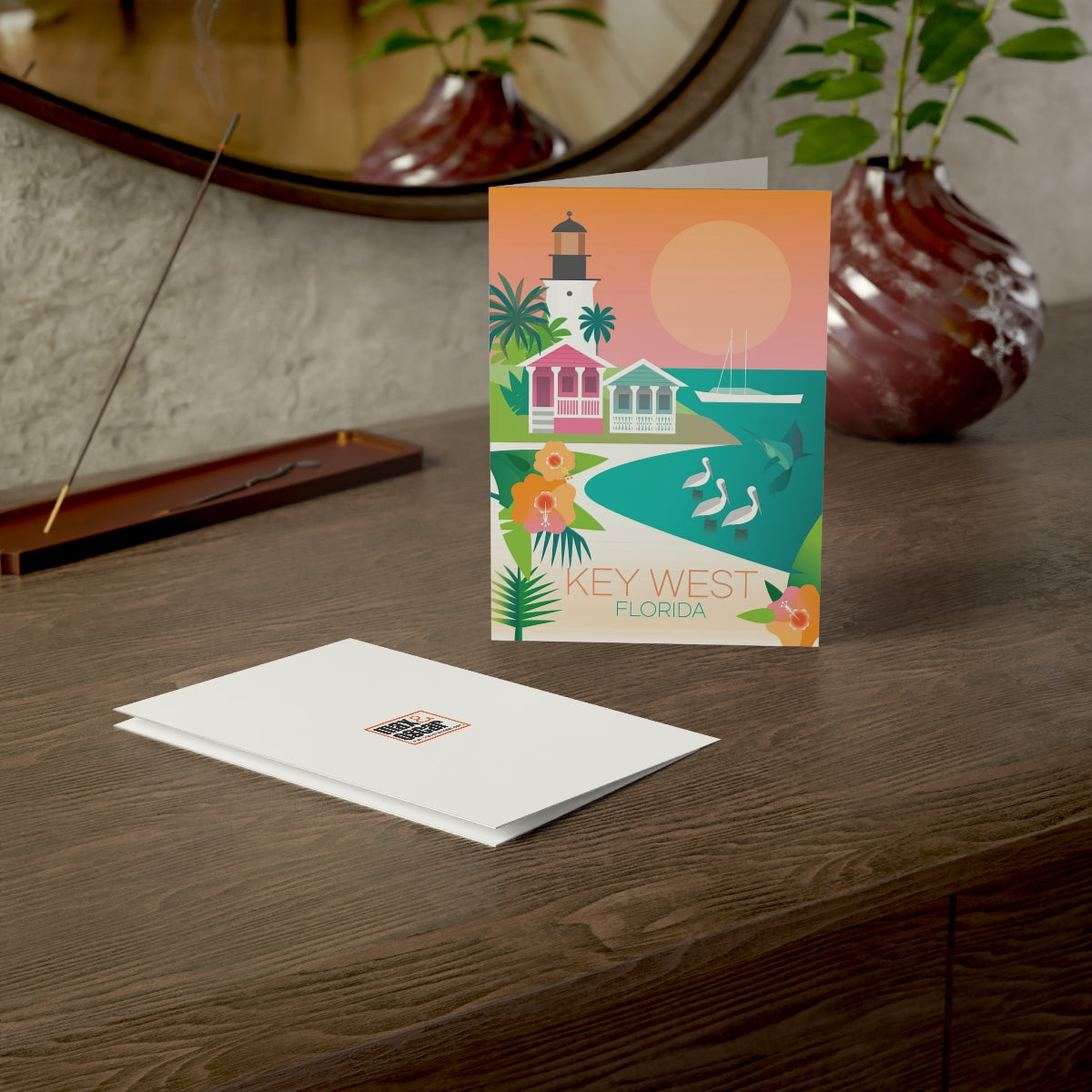 Key West Folded Matte Notecards + Envelopes (10pcs)