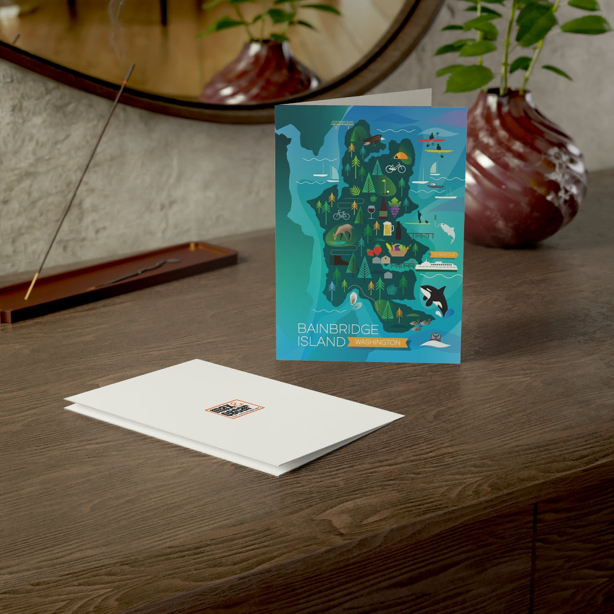 Bainbridge Island Folded Matte Notecards + Envelopes (10pcs)
