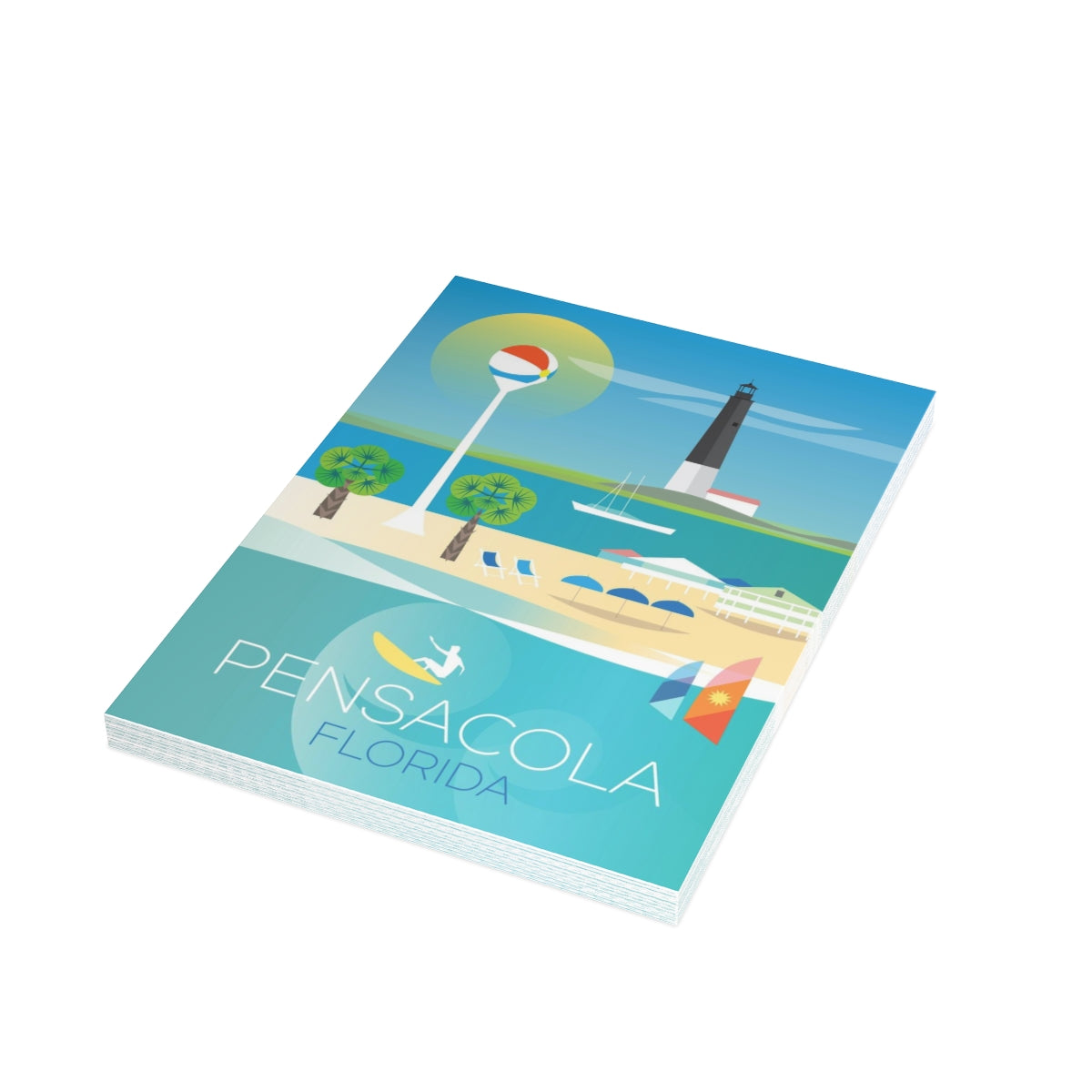Pensacola Folded Matte Notecards + Envelopes (10pcs)