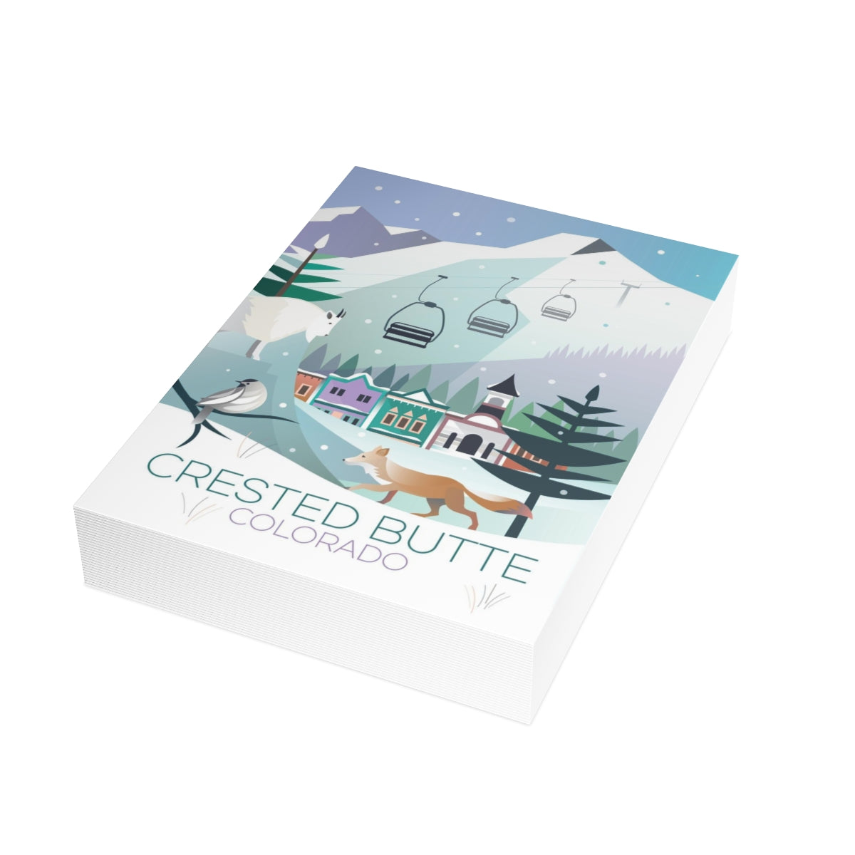 Crested Butte Folded Matte Notecards + Envelopes (10pcs)