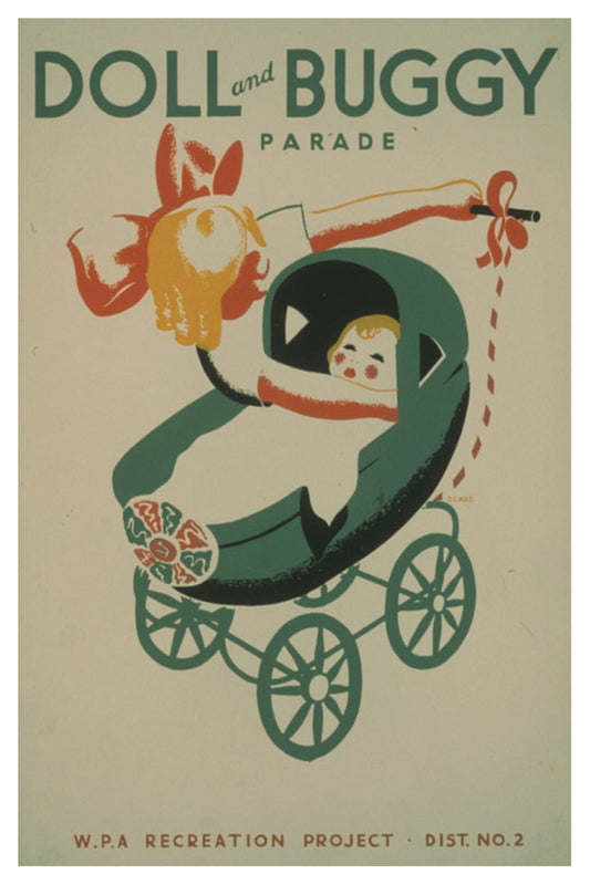 DOLL & BUGGY PARADE WPA POSTKARTE