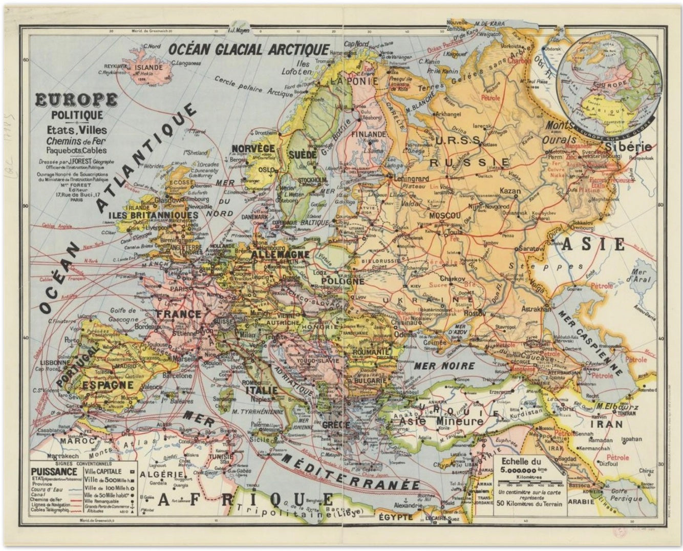 FRENCH SCHOOL MAP - EUROPE POLITIQUE