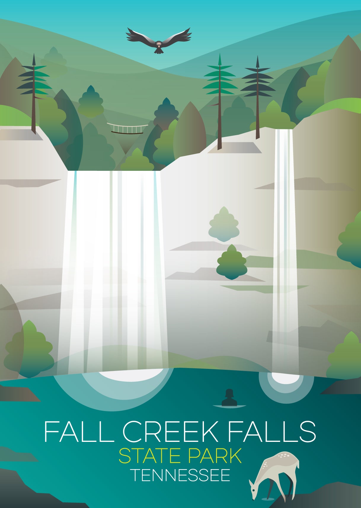 8x10 Fall Creek Falls Print – Friendly Arctic