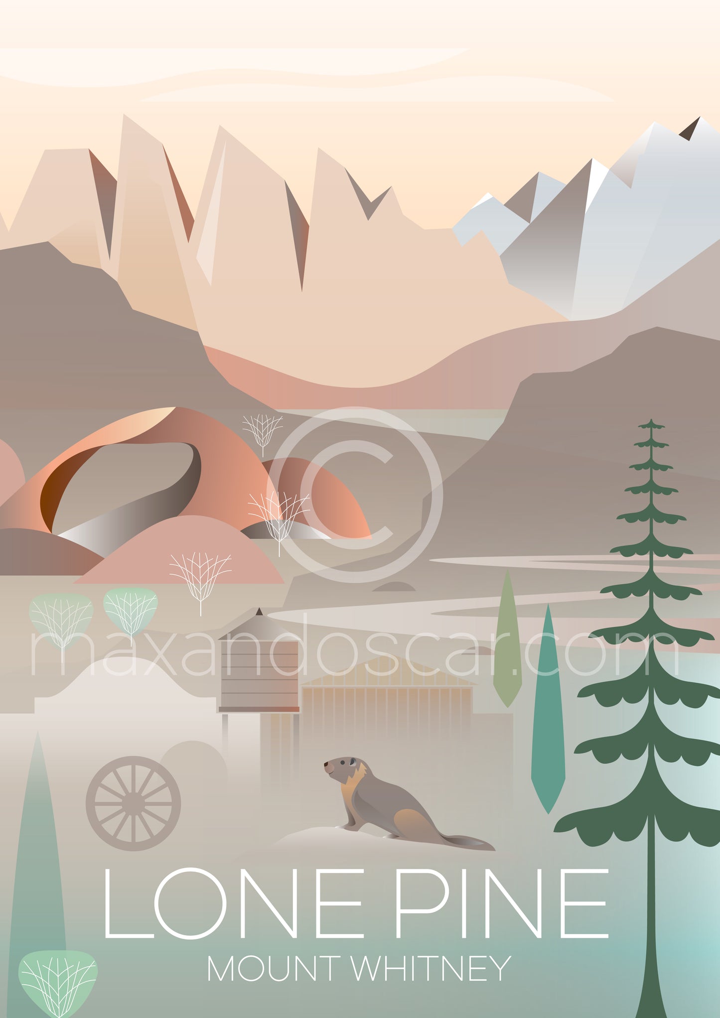 LONE PINE, MOUNT WHITNEY PRINT