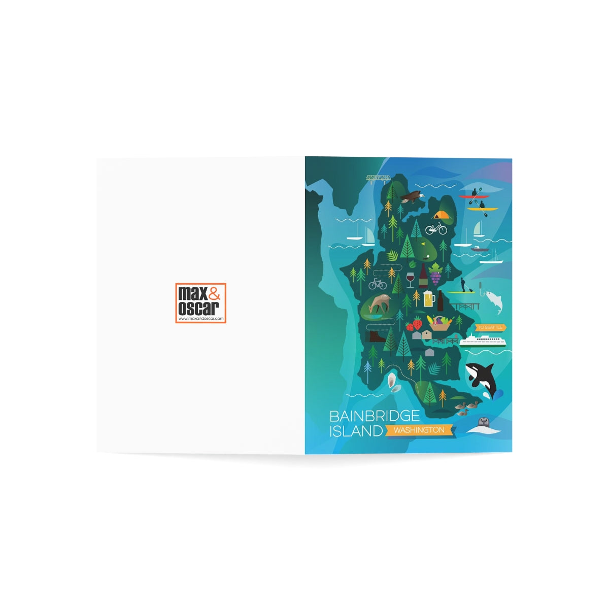 Bainbridge Island Folded Matte Notecards + Envelopes (10pcs)