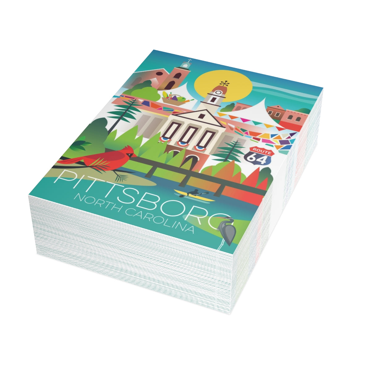 Pittsboro Folded Matte Notecards + Envelopes (10pcs)