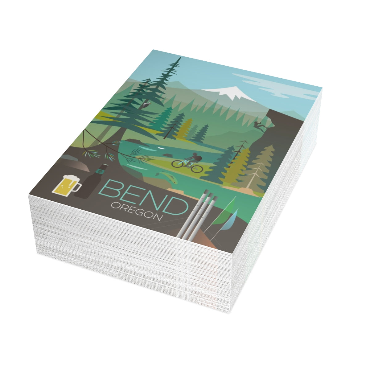 Bend Folded Matte Notecards + Envelopes (10pcs)