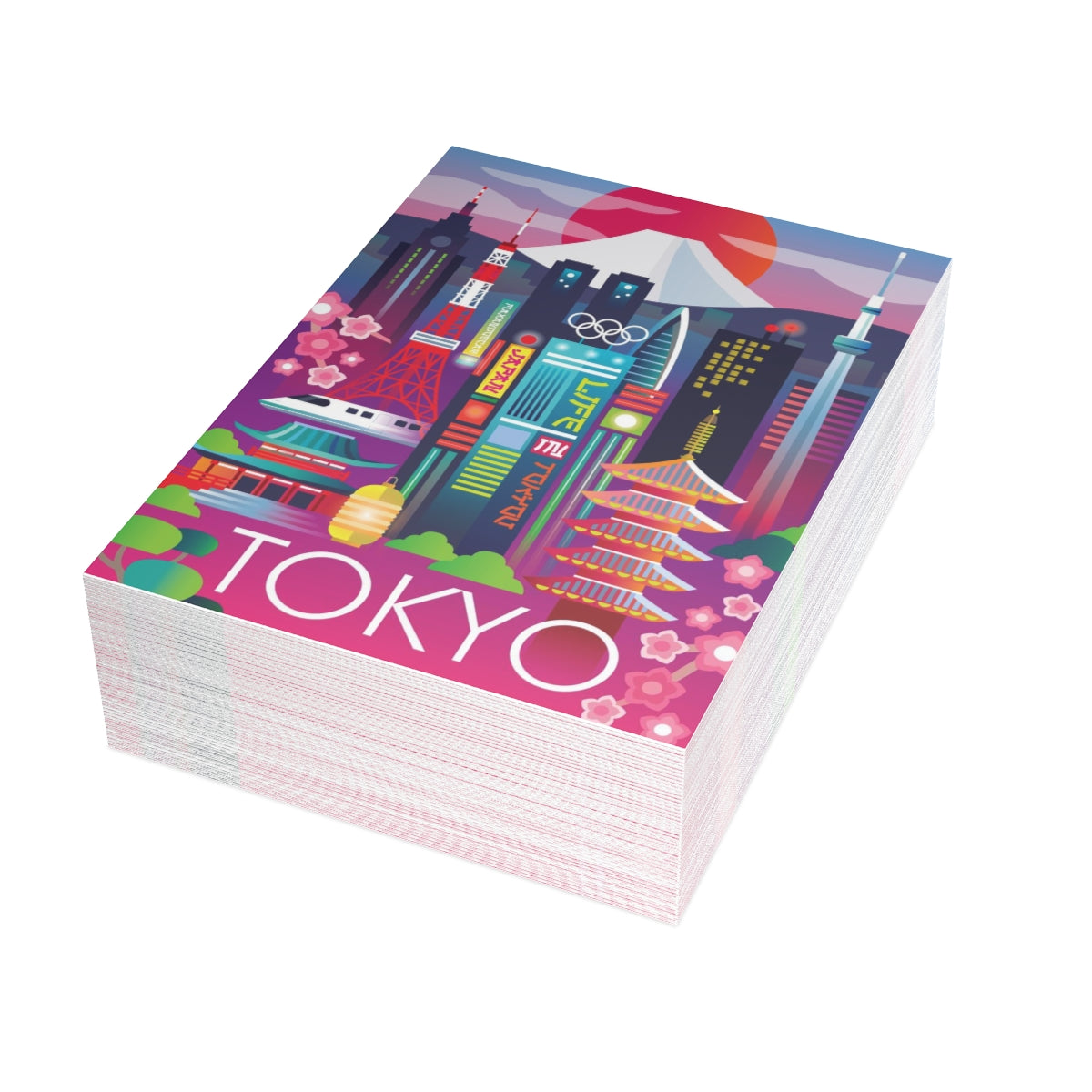 Tokyo Folded Matte Notecards + Envelopes (10pcs)