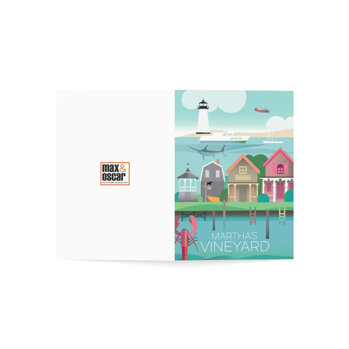 Martha's Vineyard Folded Matte Notecards + Envelopes (10pcs)
