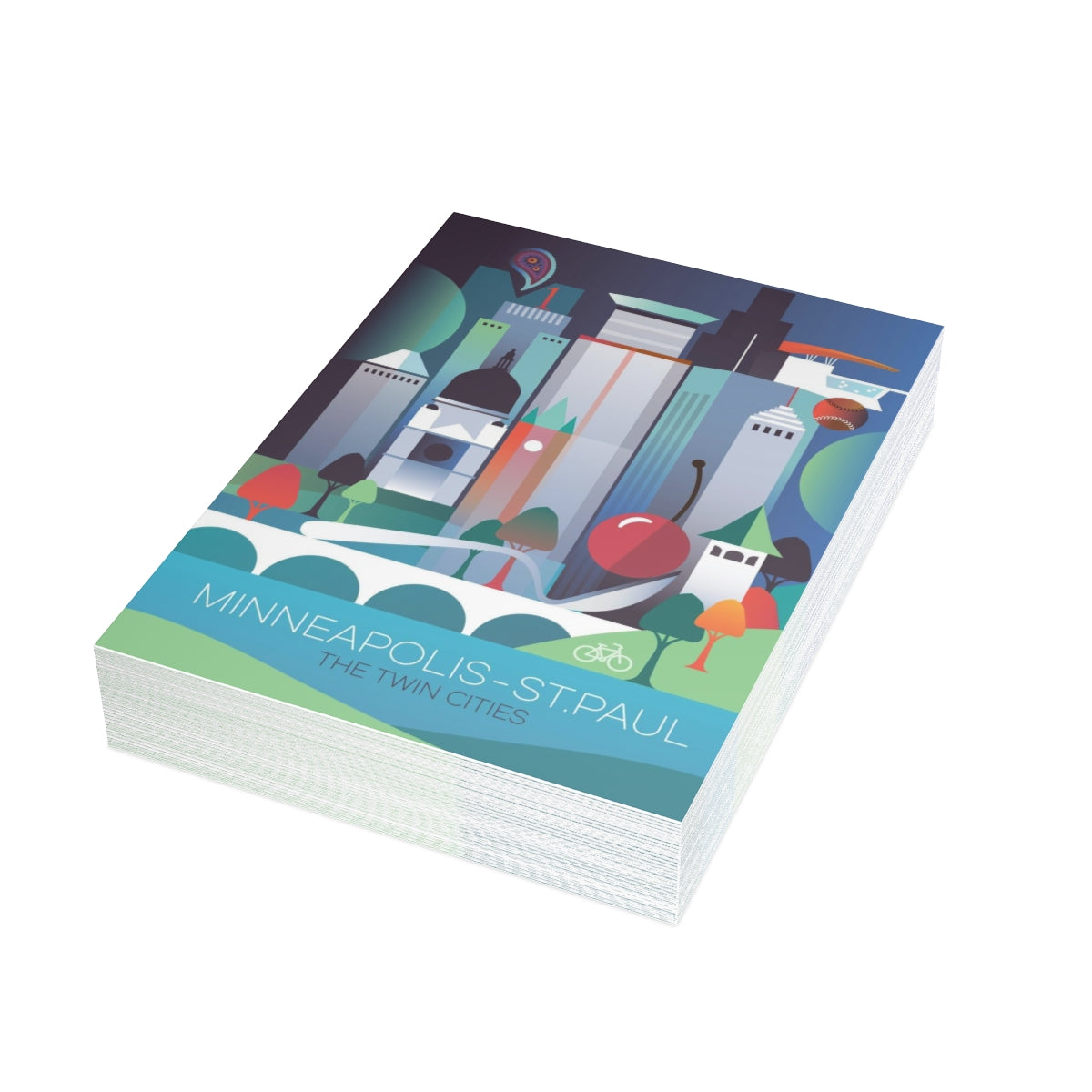 Minneapolis-St. Paul Folded Matte Notecards + Envelopes (10pcs)