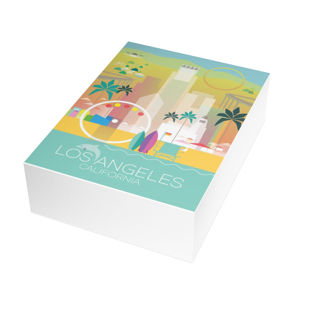 Los Angeles Folded Matte Notecards + Envelopes (10pcs)