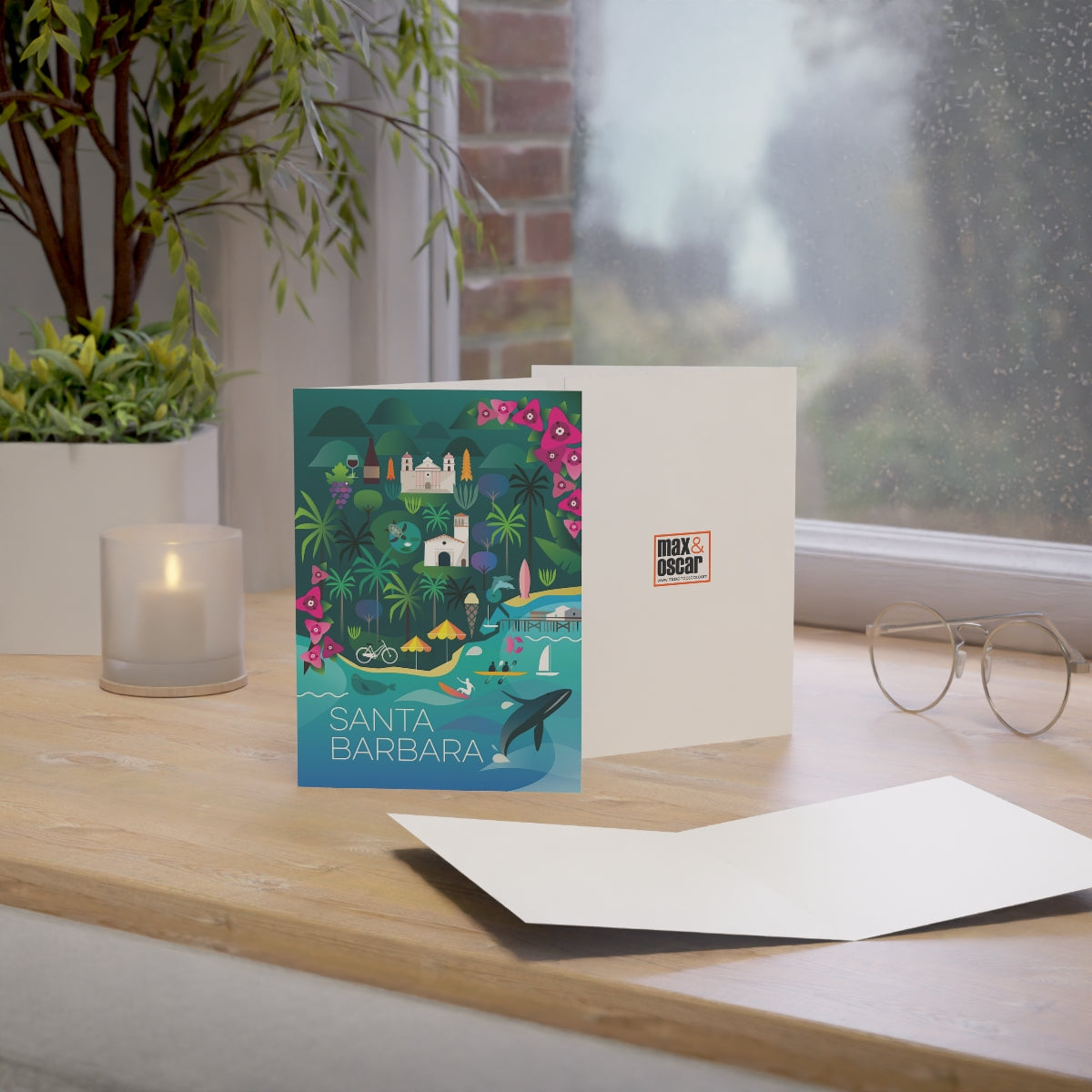 Santa Barbara Folded Matte Notecards + Envelopes (10pcs)