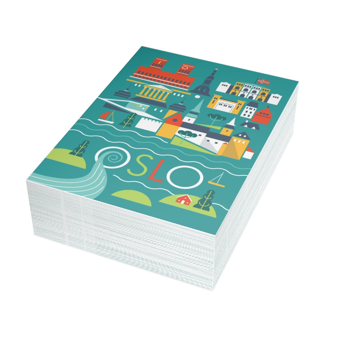 Oslo Folded Matte Notecards + Envelopes (10pcs)