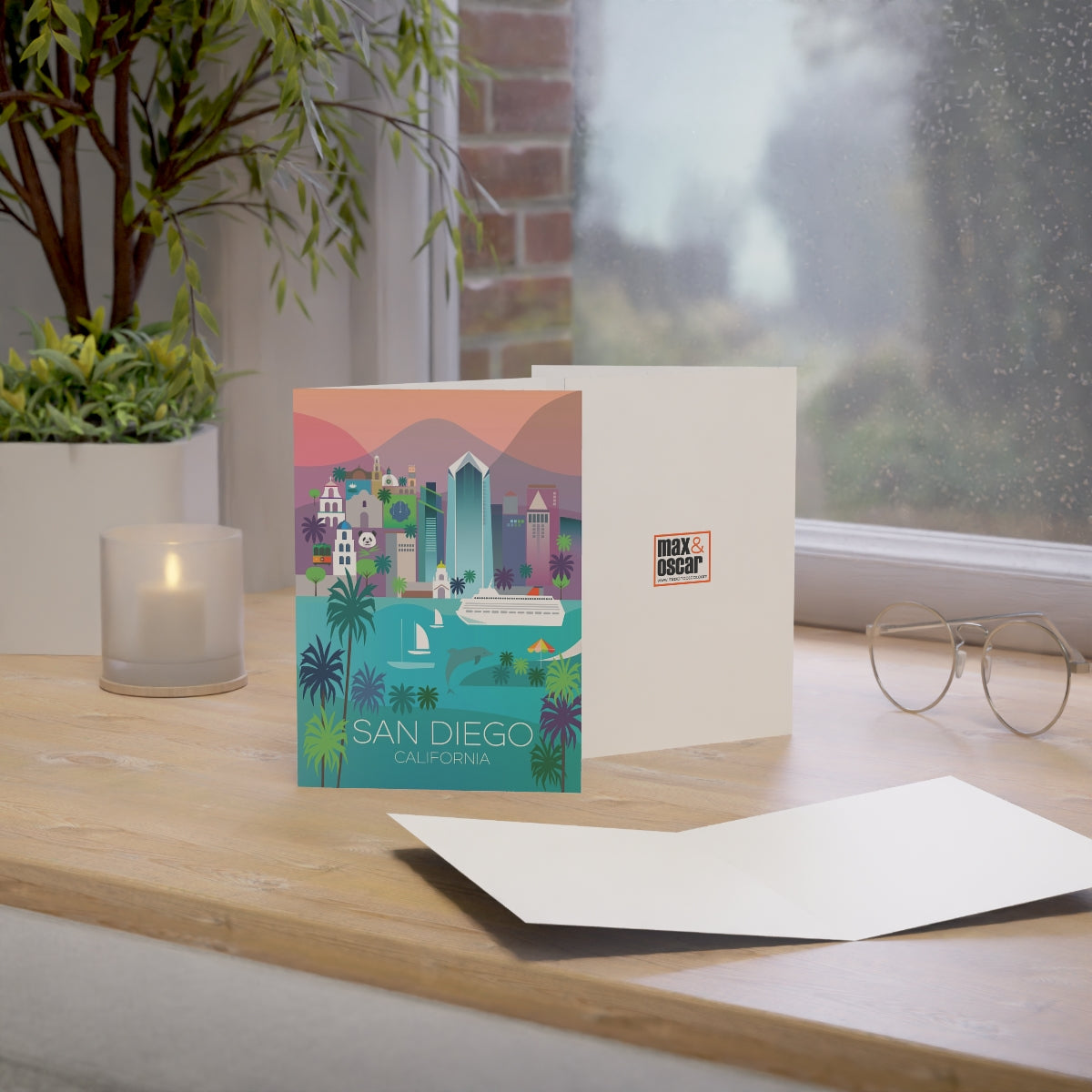 San Diego Folded Matte Notecards + Envelopes (10pcs)