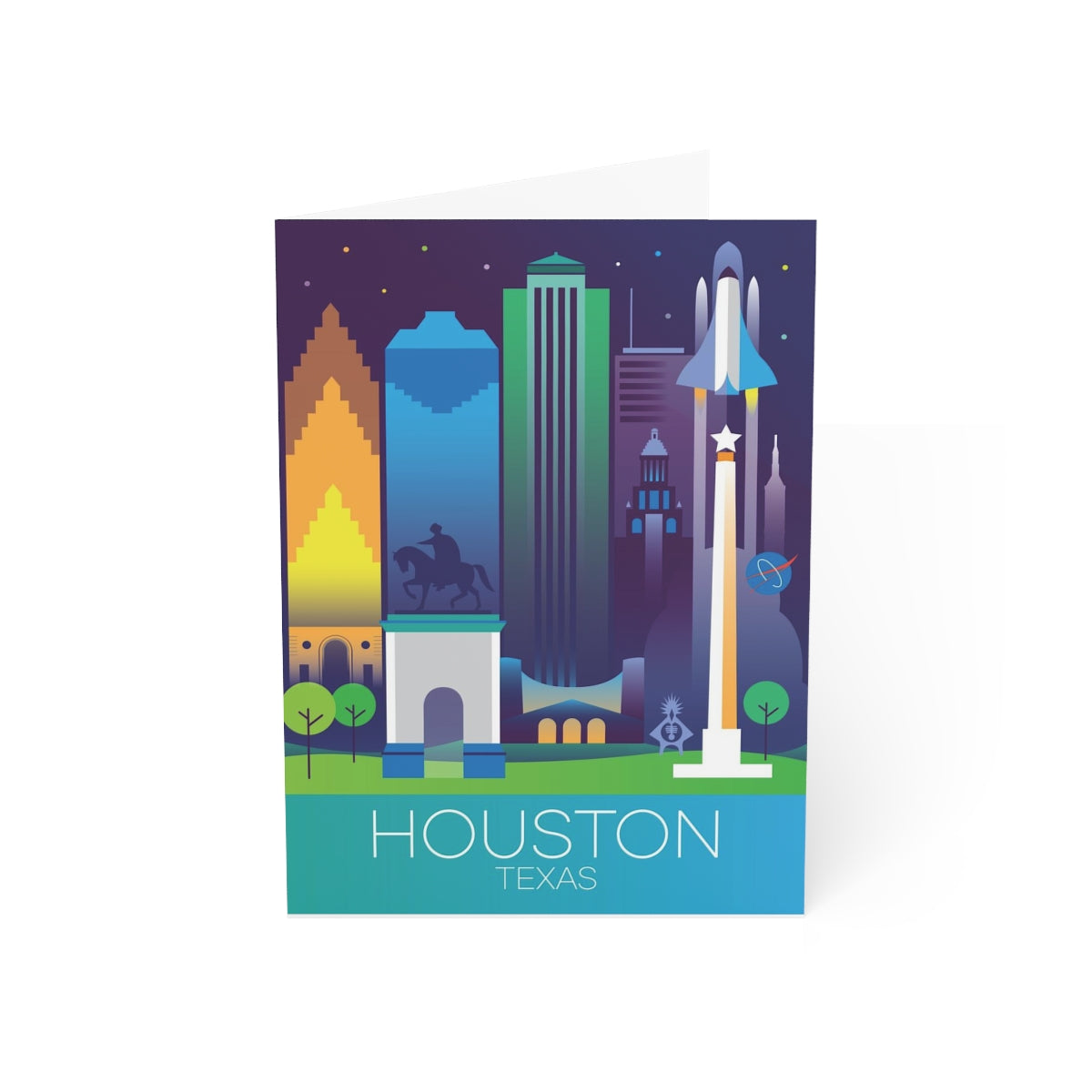 Houston Folded Matte Notecards + Envelopes (10pcs)