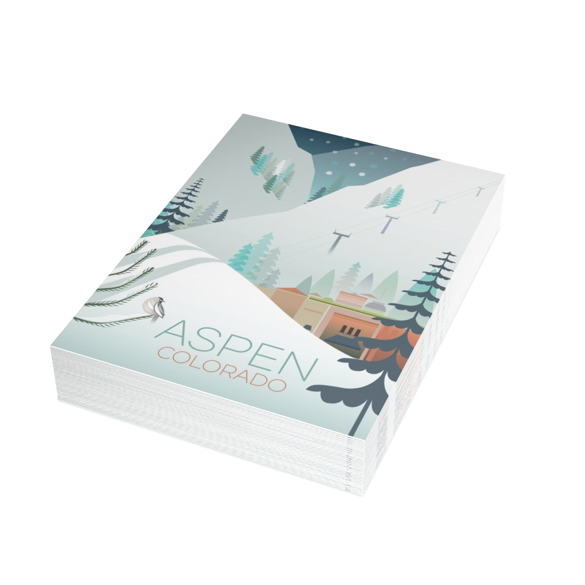 Aspen Folded Matte Notecards + Envelopes (10pcs)